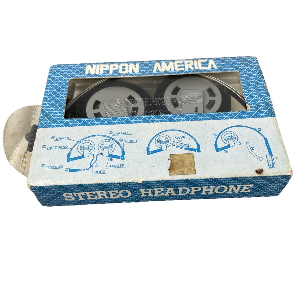 Vintage 70s Nippon America Stereo Headphone never been used - Picture 3 of 9